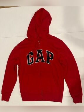 Gap Classic Arch Logo Full-Zip Fleece Hoodie Red Men’s Size Small